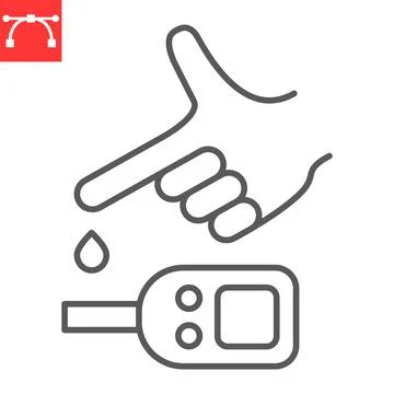 Glucometer line icon Illustrazione stock