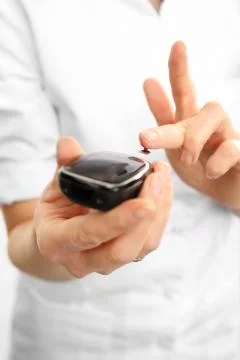 Glucometer. Measuring the level of sugar in the blood Stock Photos