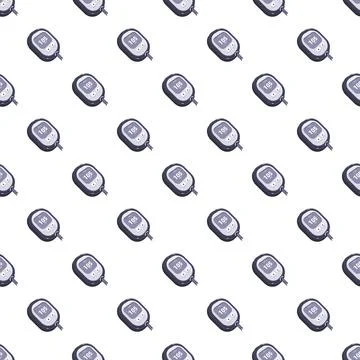Glucometer seamless pattern illustrating diabetes blood sugar monitoring Illustrazione stock