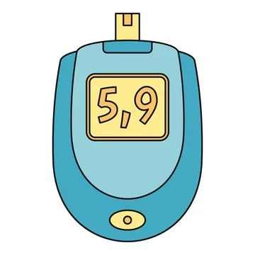 Glucometer showing blood glucose reading for health control 스톡 일러스트