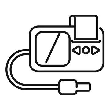 Glucometer showing blood sugar level icon vector outline Illustrazione stock