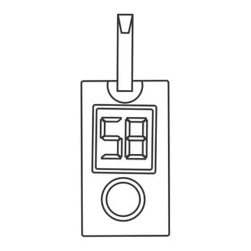 Glucometer with strip icon Illustrazione stock