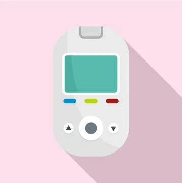Glucometer tool icon, flat style Stock Illustration