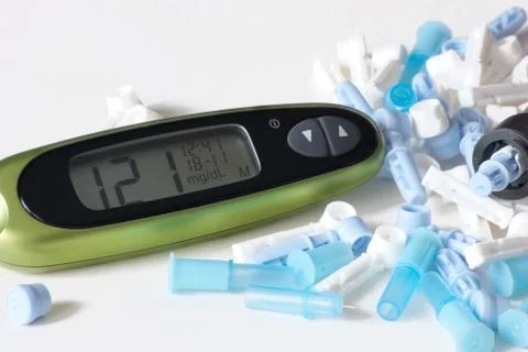Glucometer with various models of these Stock Photos