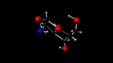 Glucosamine - 1080P Molecules Compounds and Drugs with alpha channel Stock Footage 1025717