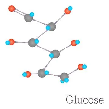 Glucose 3D molecule chemical science Illustrazione stock