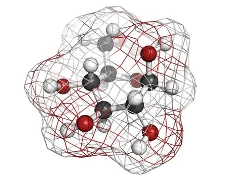 Glucose (beta-d-glucose, grape sugar, dextrose) molecule, chemical structure Stock Illustration