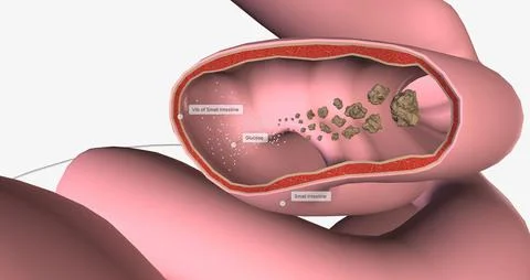 Glucose is the body primary source of fuel and is either converted into energ Stock Illustration