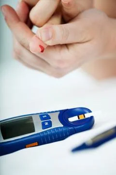 Glucose Level Blood Test Stock Photos