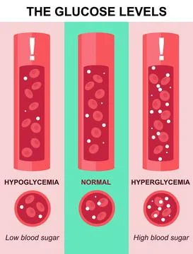 Glucose level test in blood vector lab analysis 스톡 일러스트