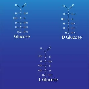 Glucose linear Structures Illustrazione stock