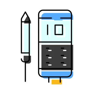 Glucose meter and lancet testing blood sugar control イラスト素材