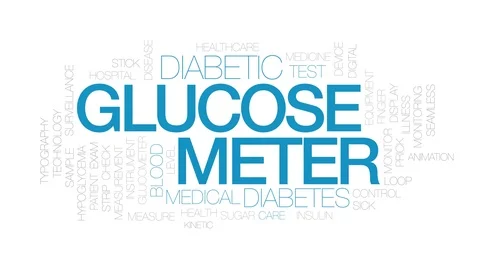 Glucose meter animated word cloud. Kinetic typography. Stock Footage 105868946