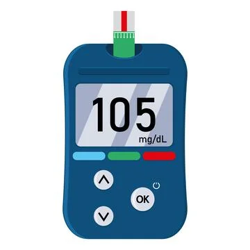 Glucose meter, A device for measuring blood sugar, color vector isolated illu Stock Illustration