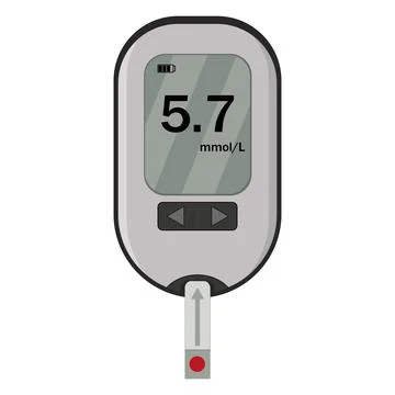 Glucose meter, A device for measuring blood sugar, color vector isolated Stock Illustration