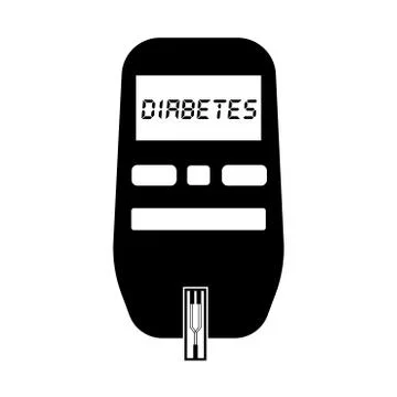Glucose meter for diabetes test flat icon Stock Illustration