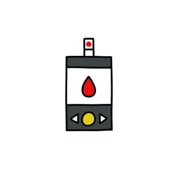 Glucose meter doodle icon, vector illustration Stock Illustration