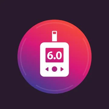 Glucose meter, glucometer icon, blood sugar test Illustrazione stock