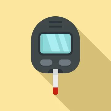 Glucose meter icon, flat style Stock Illustration