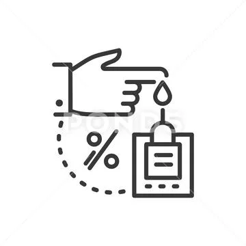 Glucose meter - line design single isolated icon Stock Illustration