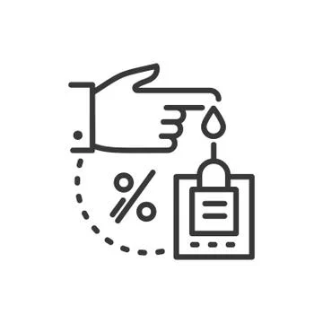 Glucose meter - line design single isolated icon Stock Illustration