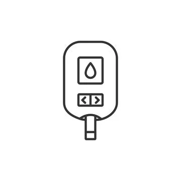 Glucose meter outline vector icon isolated on white background Stock Illustration