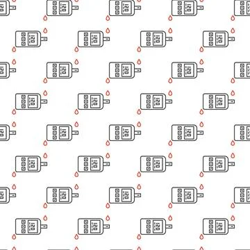 Glucose Meter vector concept thin line seamless pattern Illustrazione stock