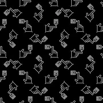 Glucose Meter vector Glucometer concept line dark seamless pattern Illustrazione stock