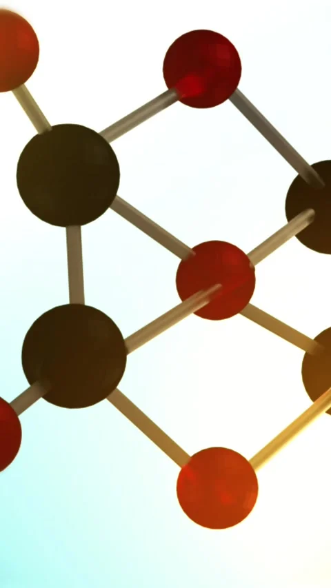 Glucose Molecular Structure Floating in Microscopic World - Vertical Stock Footage 341903059