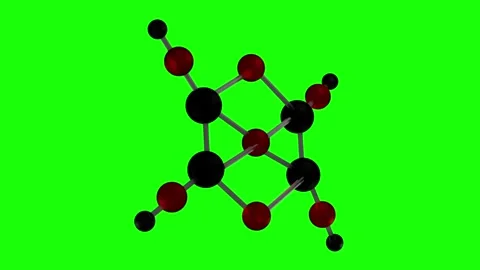 Glucose Molecular Structure Floating in Microscopic World - Green Screen Stock Footage 341903061