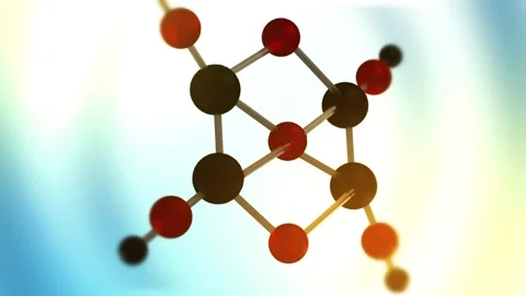 Glucose Molecular Structure Floating in Microscopic World Stock Footage 341903062