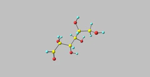 Glucose molecular structure isolated on grey Stock Illustration