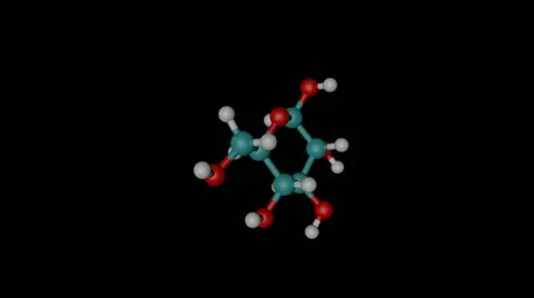 Glucose molecule with alpha channel Stock Footage 12875929