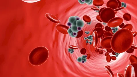 Glucose Molecules in a Bloodstream Stock Footage 79987437