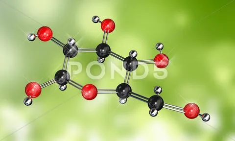 Glucose sugar molecule Stock Illustration