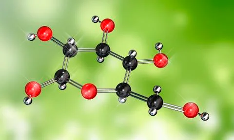 Glucose sugar molecule Stock Illustration
