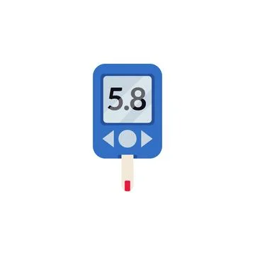 Glucose sugar test or glucometer device, flat vector illustration isolated. Stock Illustration