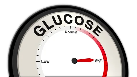 Glucose Text or Word Level Low Normal High - Barometer or Tachometer Concept Stock Footage 308796592