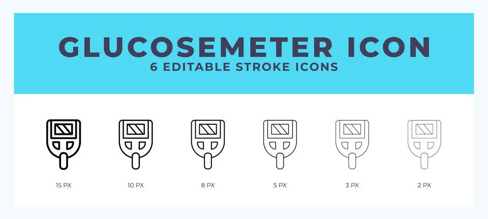 Glucosemeter icon vector for web. And mobile app. Editable stroke outline ico Stockillustratie