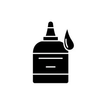 Glue black icon, vector sign on isolated background. Glue concept symbol Stock Illustration