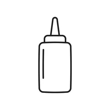 Glue bottle icon in flat outline stroke style. Office supply vector illustr.. Stock Illustration