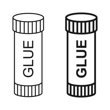 Glue bottle icon in flat outline stroke style. Office supply vector illustr.. Stock Illustration