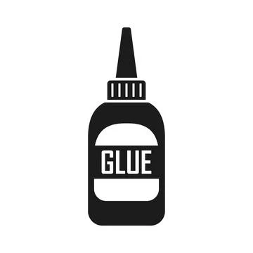 Glue bottle icon in flat silhouette style. Office supply vector illustratio.. Stock Illustration