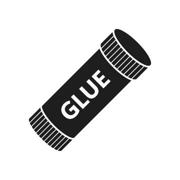 Glue bottle icon in flat silhouette style. Office supply vector illustratio.. Stock Illustration