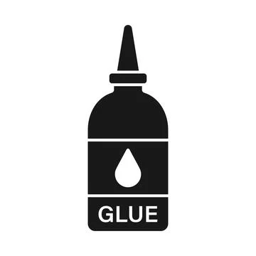 Glue bottle icon in flat silhouette style. Office supply vector illustratio.. Stock Illustration