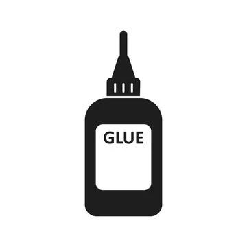 Glue bottle icon in flat silhouette style. Office supply vector illustratio.. Stock Illustration