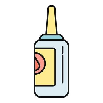 Glue bottle icon representing craft and art supplies Stock Illustration