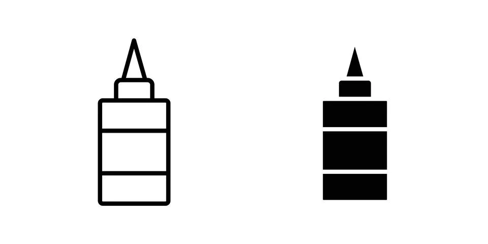 Glue bottle icon vector template set in black Stock Illustration