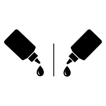 Glue Bottle Icons Set Vector Collection Adhesive Drop Liquid Craft Tool Symbol Stock Illustration