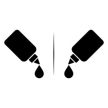 Glue Bottle Icons Set Vector Collection Adhesive Drop Liquid Craft Tool Symbol Stock Illustration